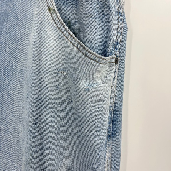 Vintage Wrangler Distressed Bleach Light Wash High Waisted Denim Jeans 38x34 Men - Picture 7 of 10